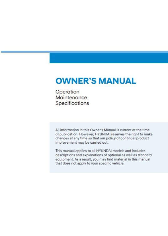 2010 - 2020 Hyundai Owners Manual
